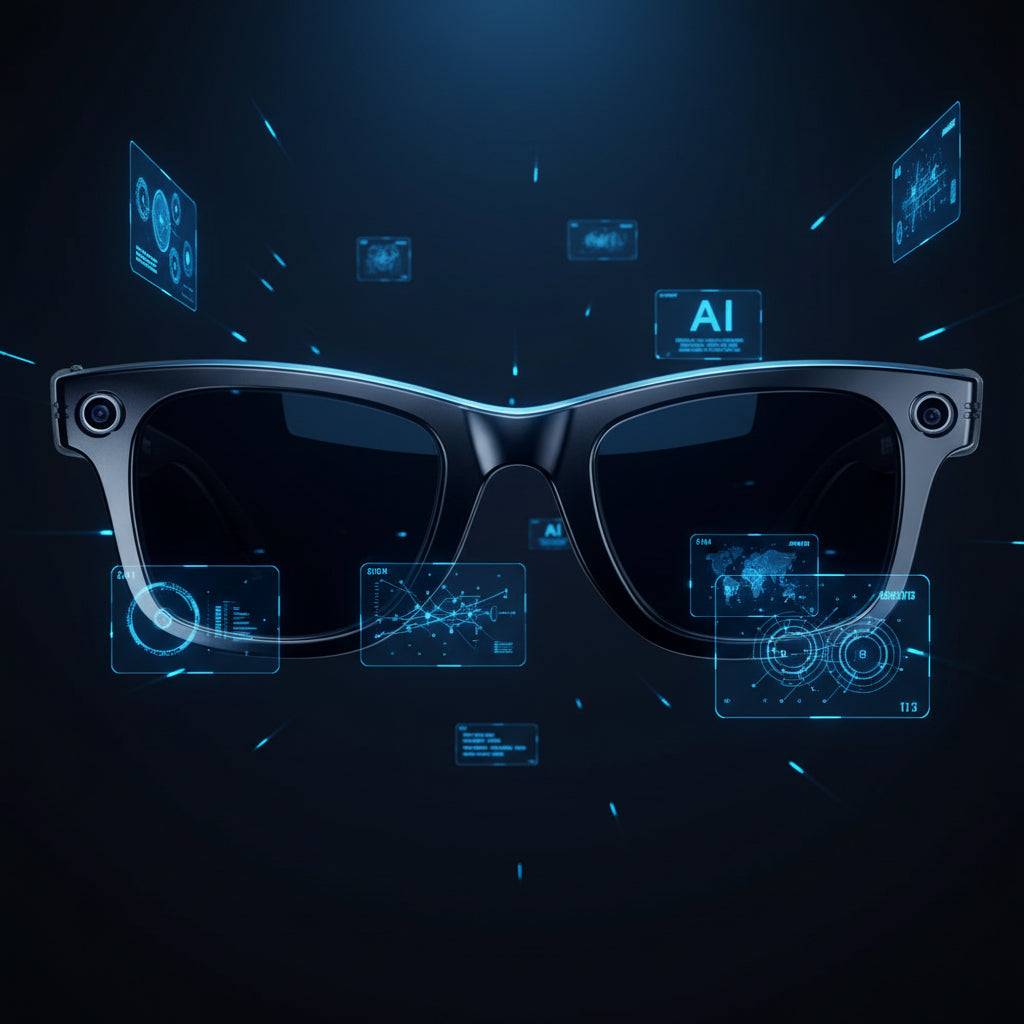 Black sunglasses with a white background
