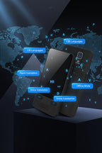 Black intelligent translation machine with features listed on a dark background