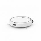 Round robotic vacuum cleaner on a white background