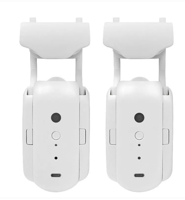 Two white drone props on a white background
